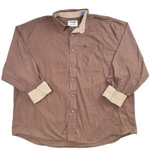 Wrangler George Strait 3X Big Western Button Up Shirt Brown